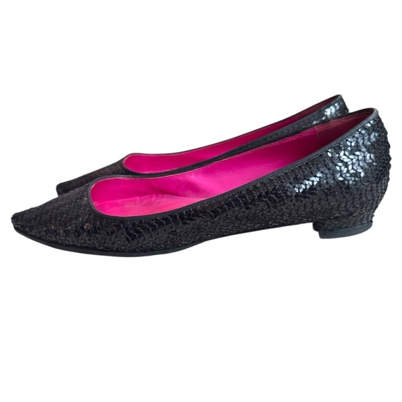 Manolo Blahnik black sequin flats - Picture 4 of 7
